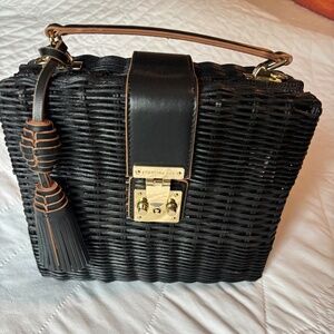 NWT Spartina 449 Black Raffia Crossbody Bag